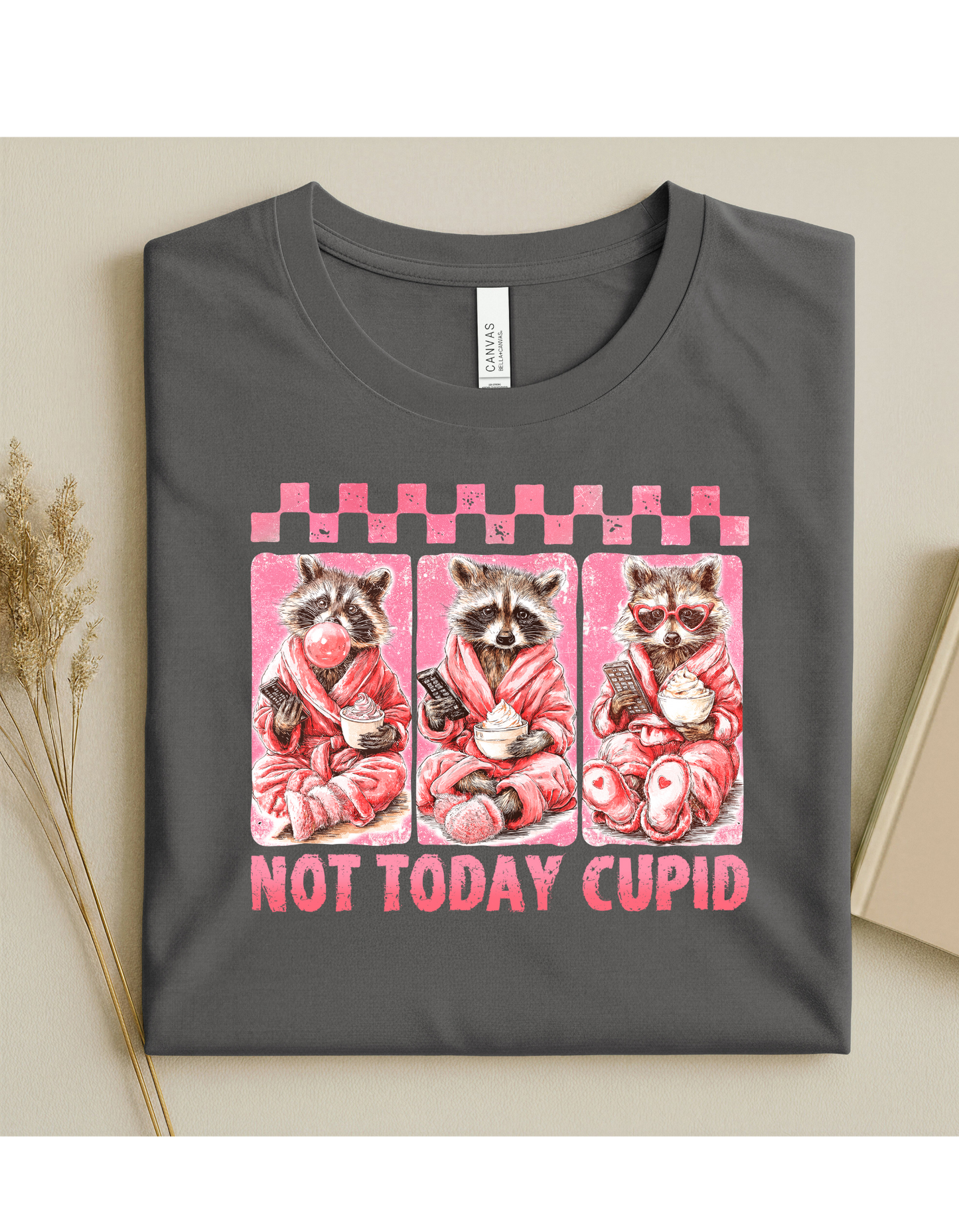 Not Today Cupid Racoon T-shirt Adult
