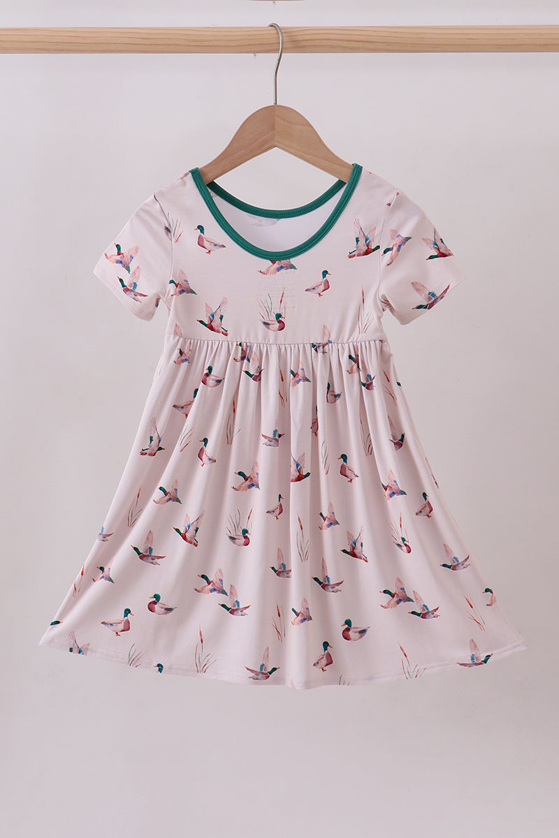 Green duck bamboo dress