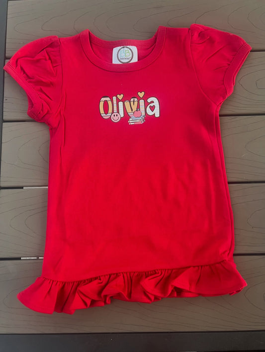 Short Sleeve Ruffle Tee