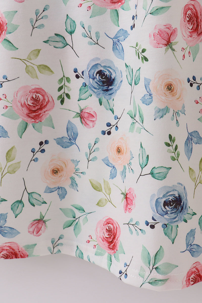 Green garden rose mom dress