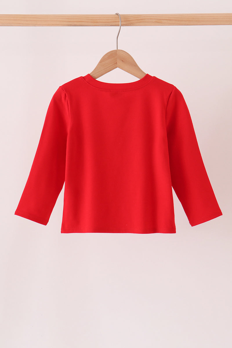 Red Cow Embroidery Top