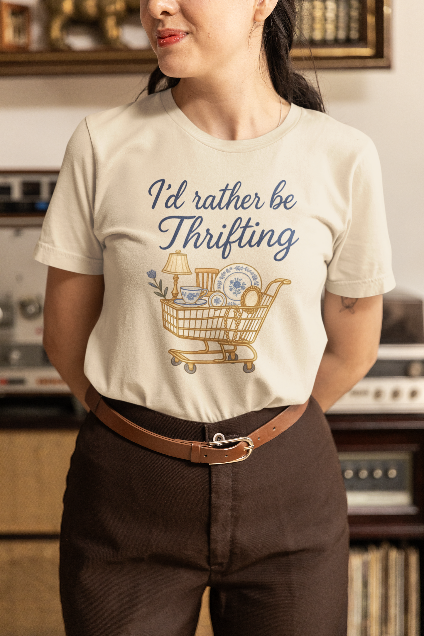 I'd Rather be Thrifting Ladies T-shirt