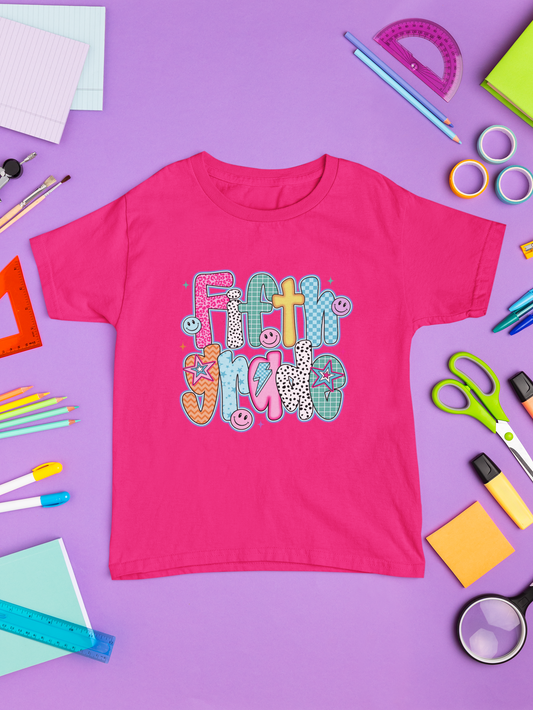 Back to School Fifth Grade Girly T-Shirt
