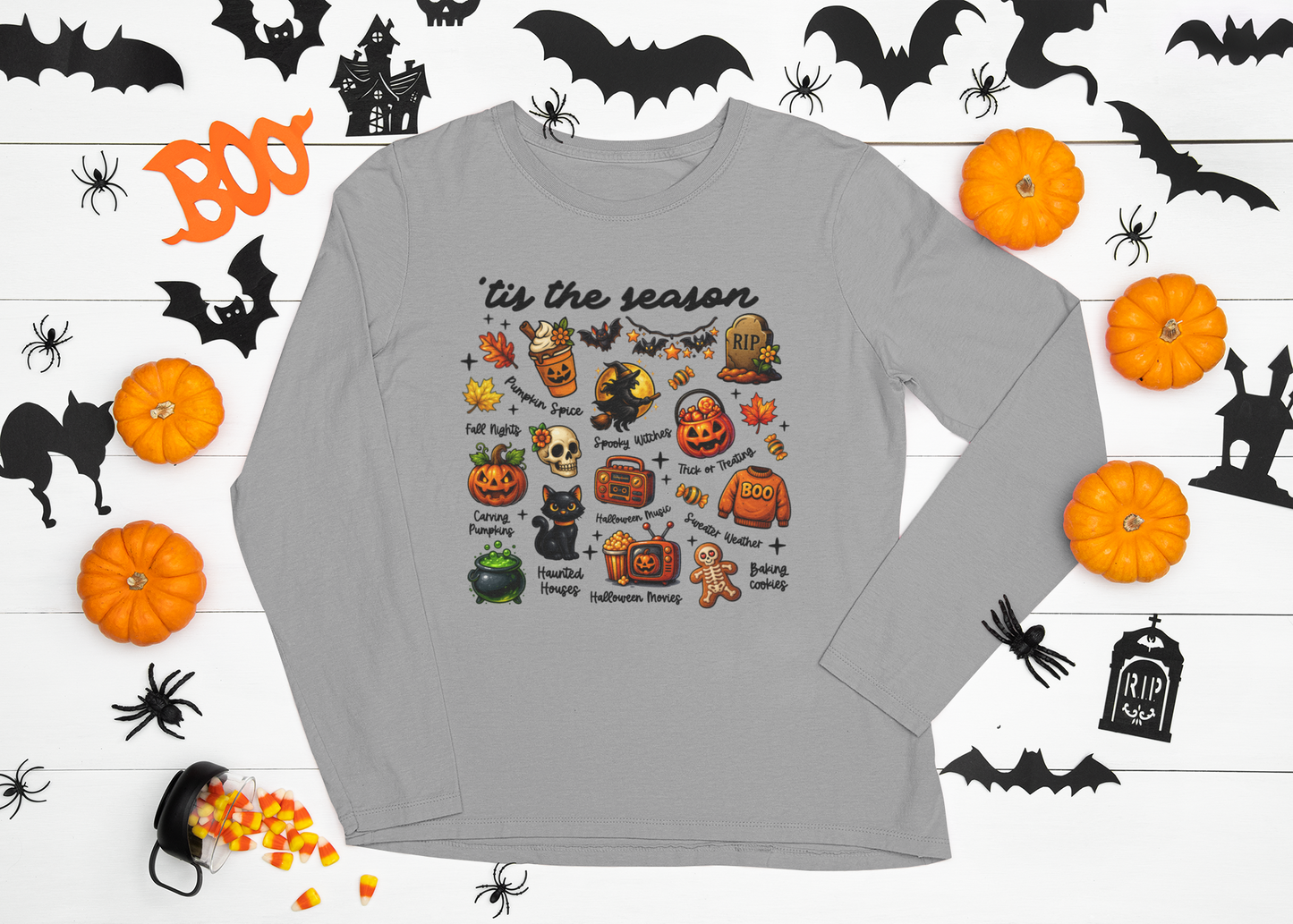 tis the season Halloween long sleeve t-shirt
