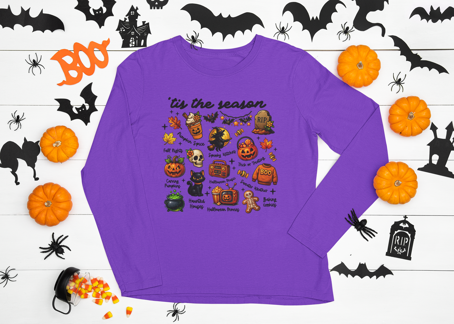 tis the season Halloween long sleeve t-shirt