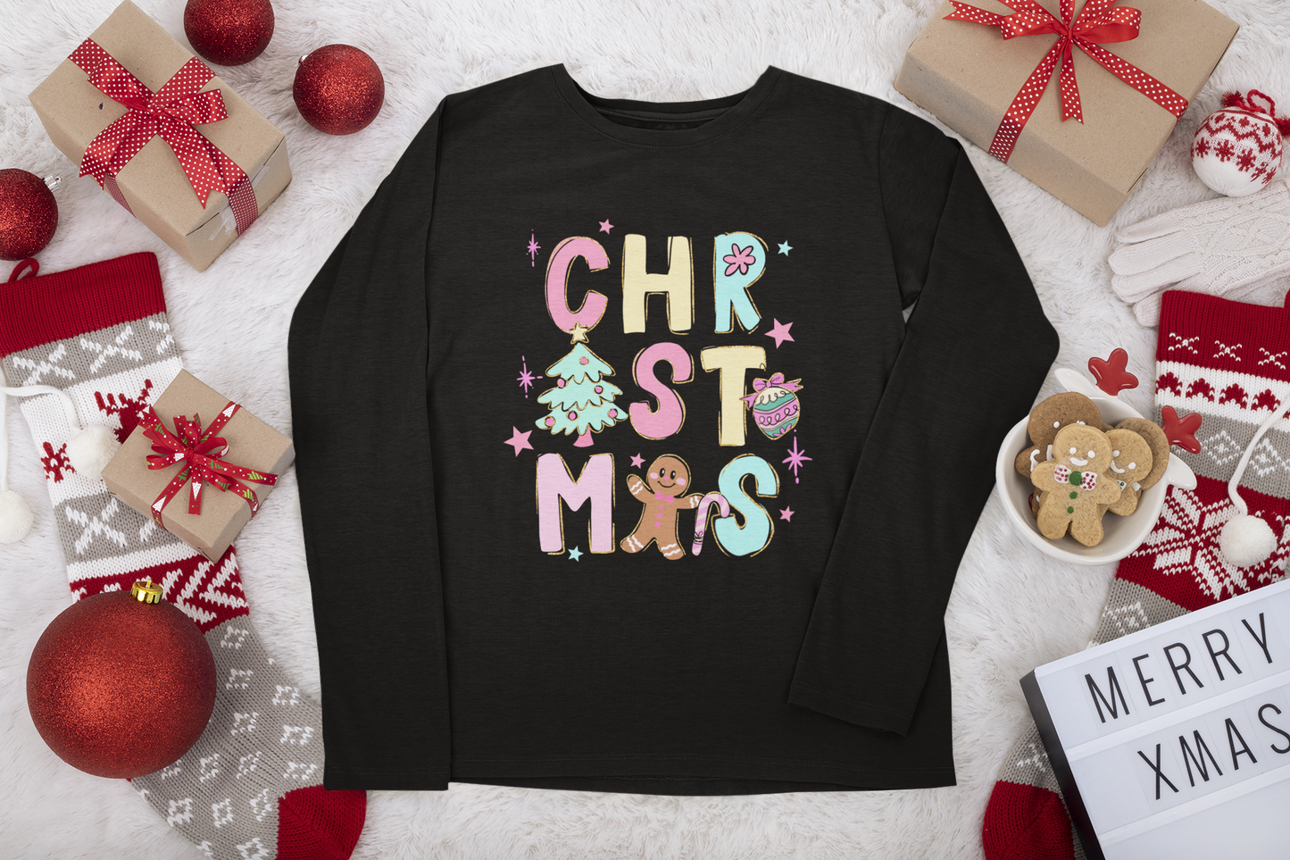 Christmas pastel Long sleeve t-shirt