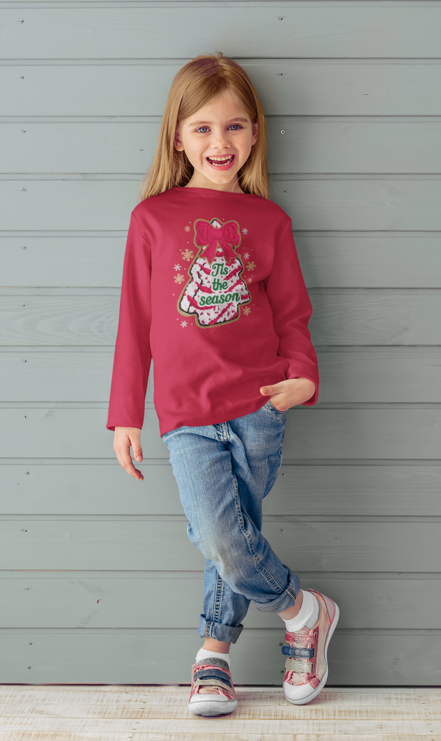 Christmas Tree Cake Kids Long Sleeve