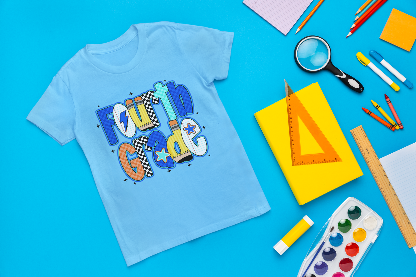 Back to School Boy Retro Fourth Grade T-shirt