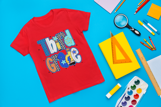 Back to School Boys Retro Third Grade T-shirt