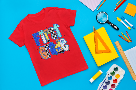 Back to School Boys Retro First Grade T-shirt