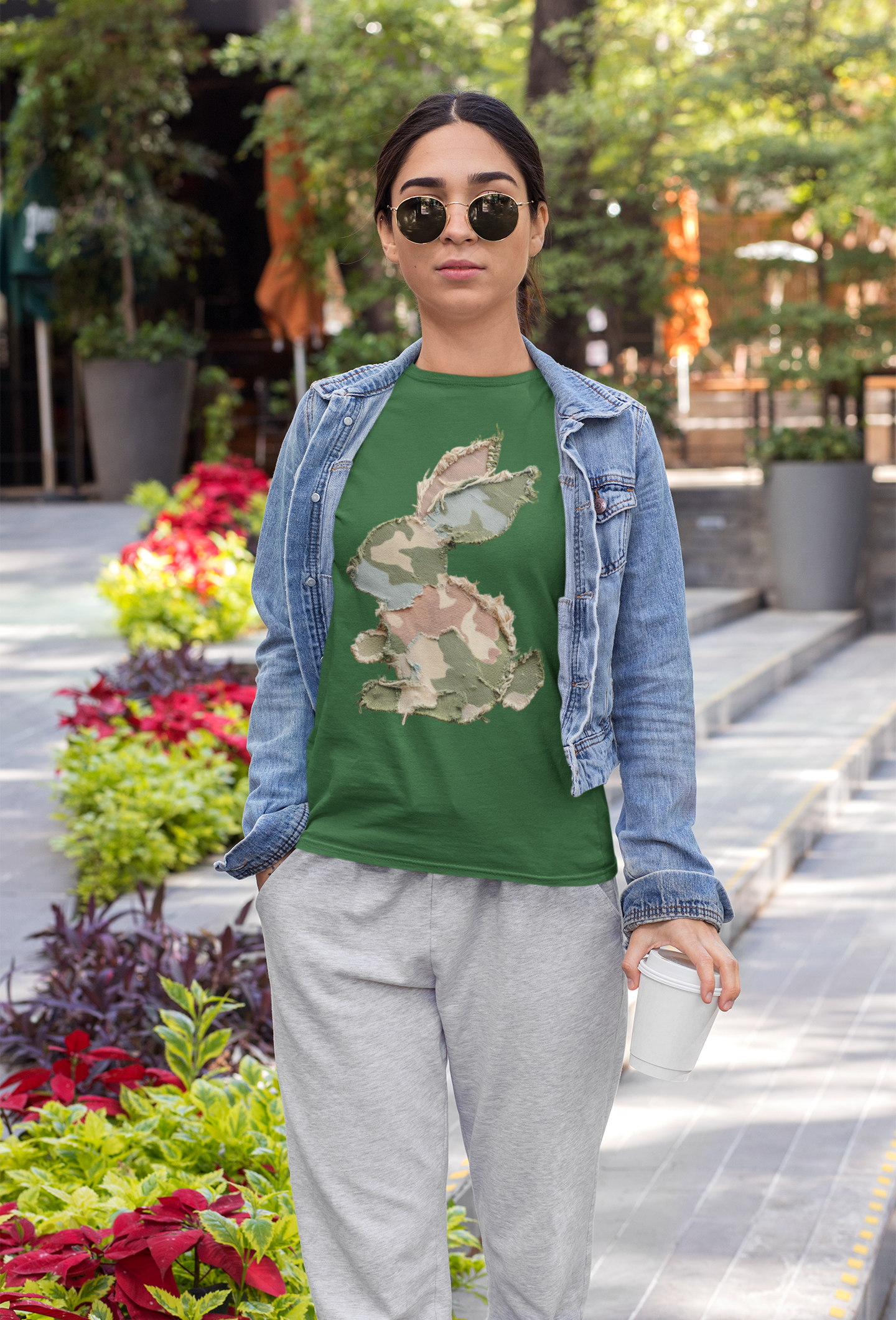 Camo patch Rabbit T-shirt