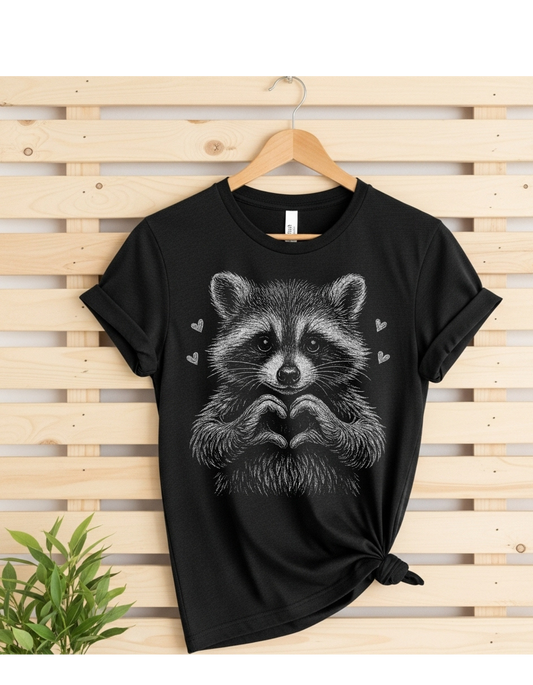 Raccoon Valentine Shirt Adult & Kids