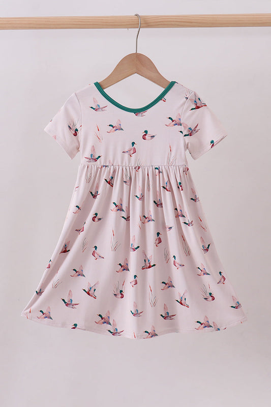 Green duck bamboo dress