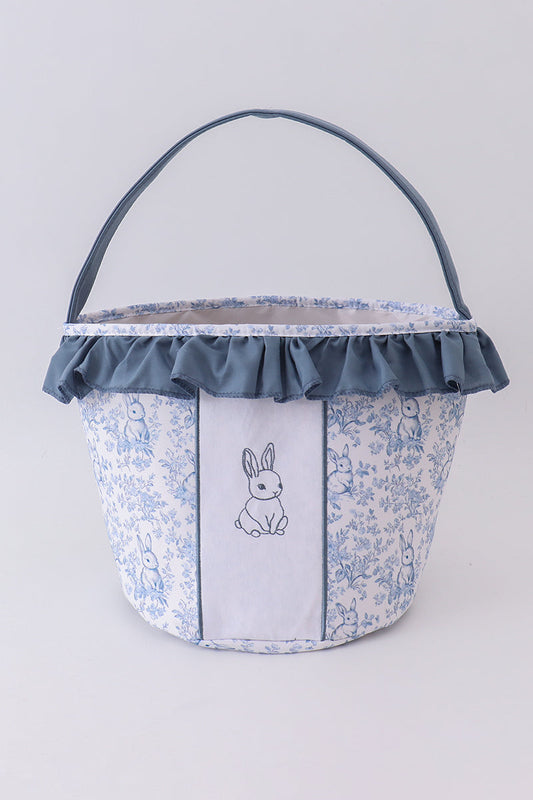 Blue bunny floral ruffle basket