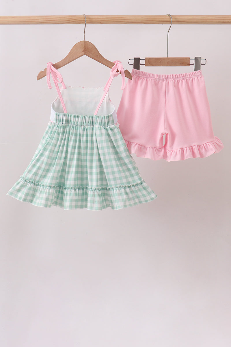Green Golf Embroidered Ruffle Set