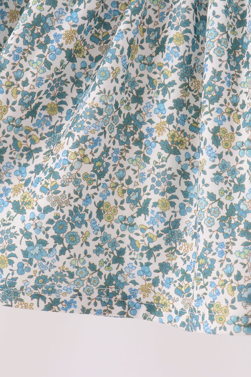 Sage Floral Smocked Pants Set