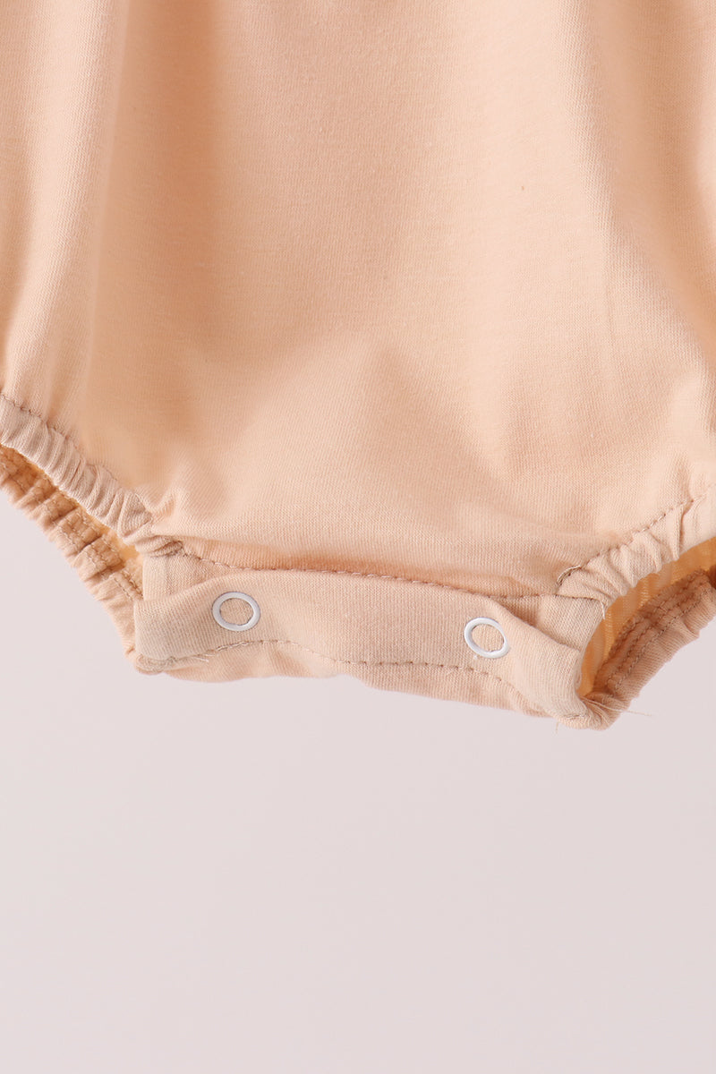 Khaki pumpkin applique bubble