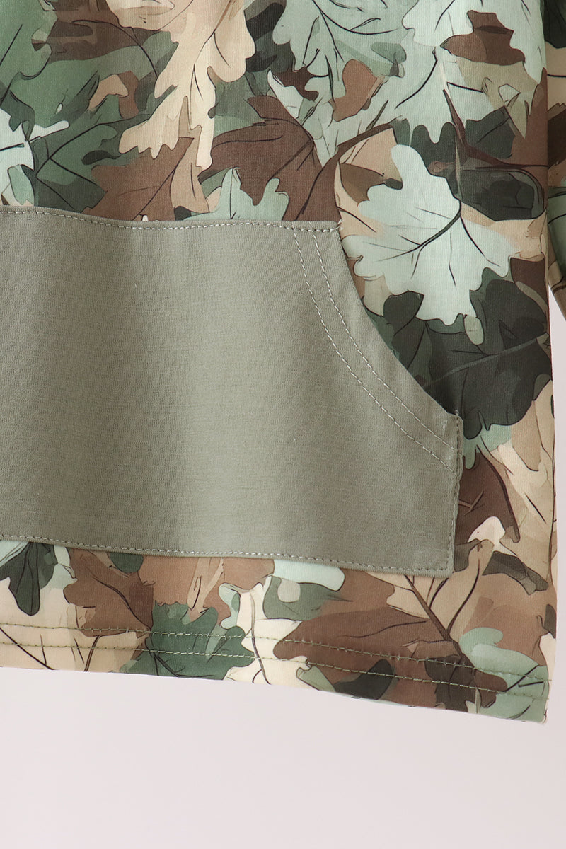 Camouflage puppy embroidery hoodie