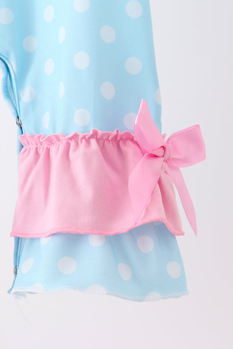Blue Milk Santa Cookies Ruffle Romper