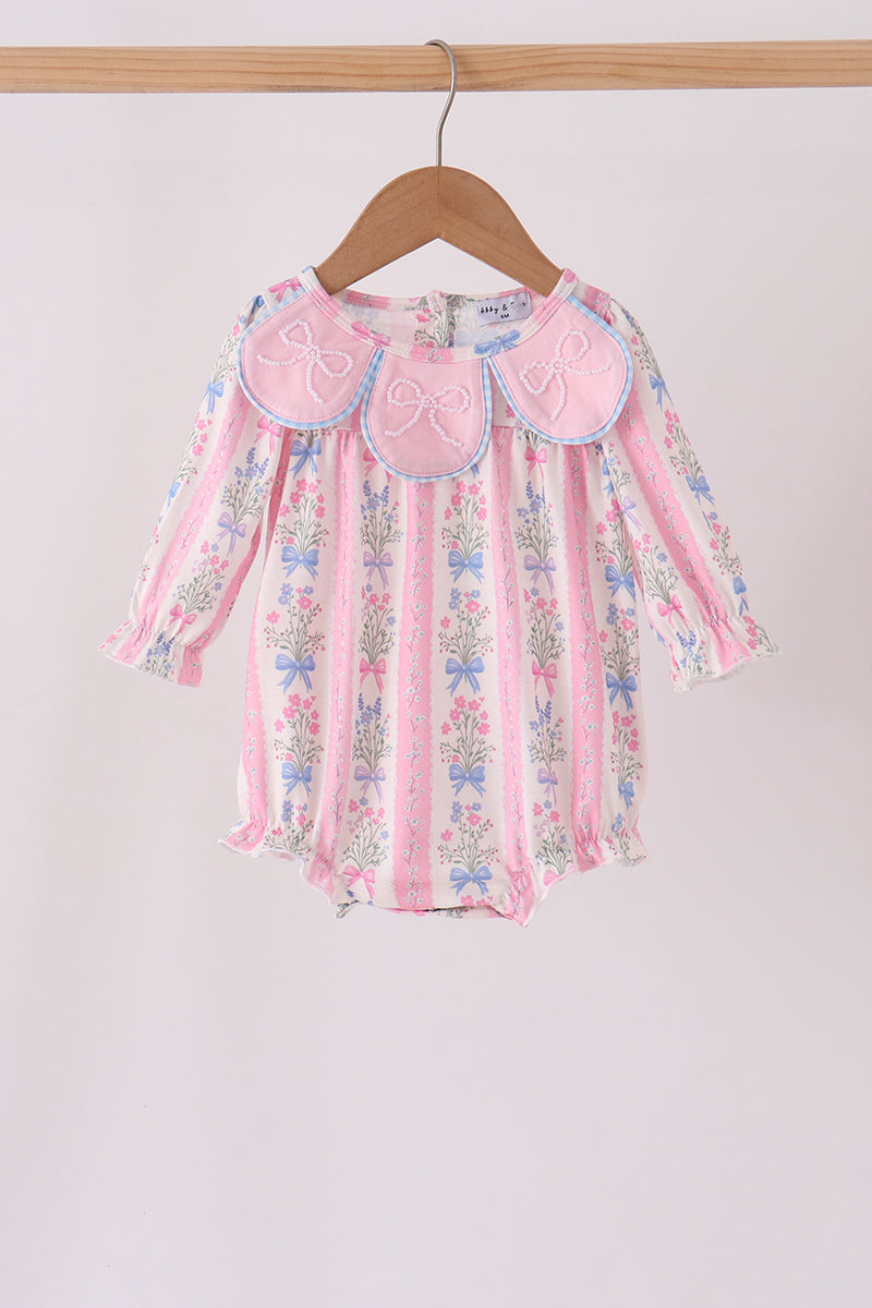 Pink Pearl Bow Floral Bubble