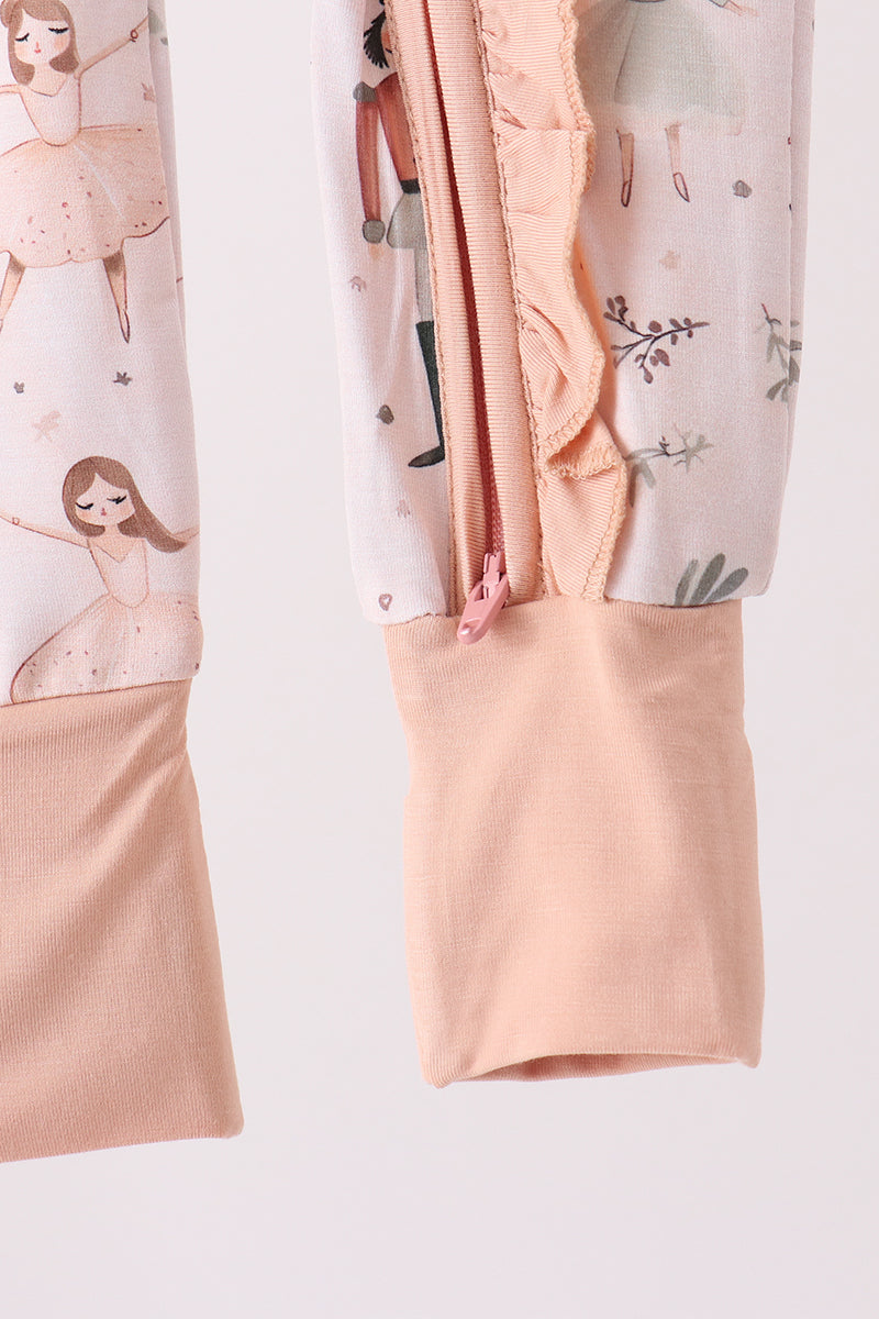 Nutcracker Zip Ruffle Bamboo Romper