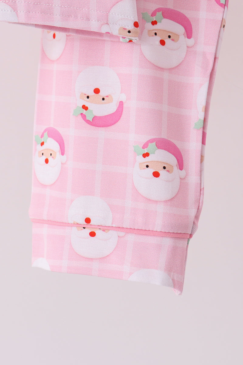 Pink Santa Bamboo Pajama Set