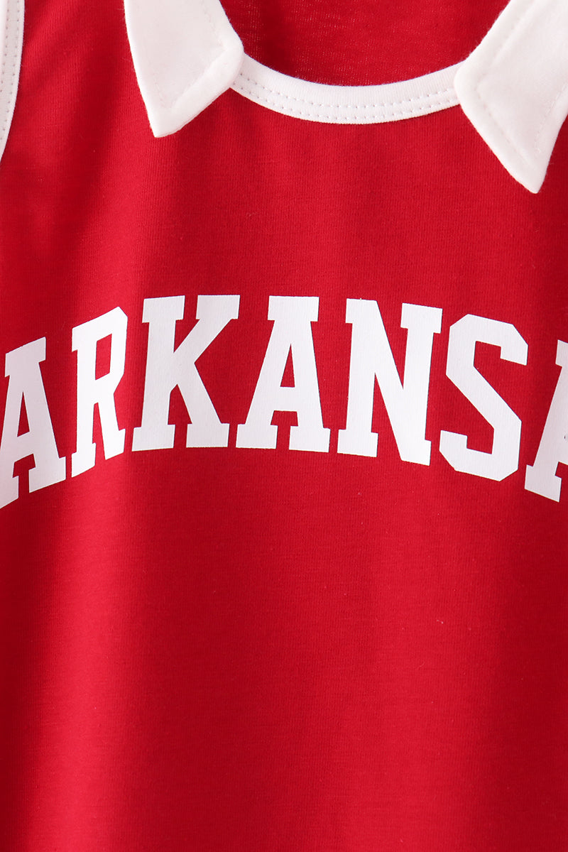 Maroon Arkansas active shorts set