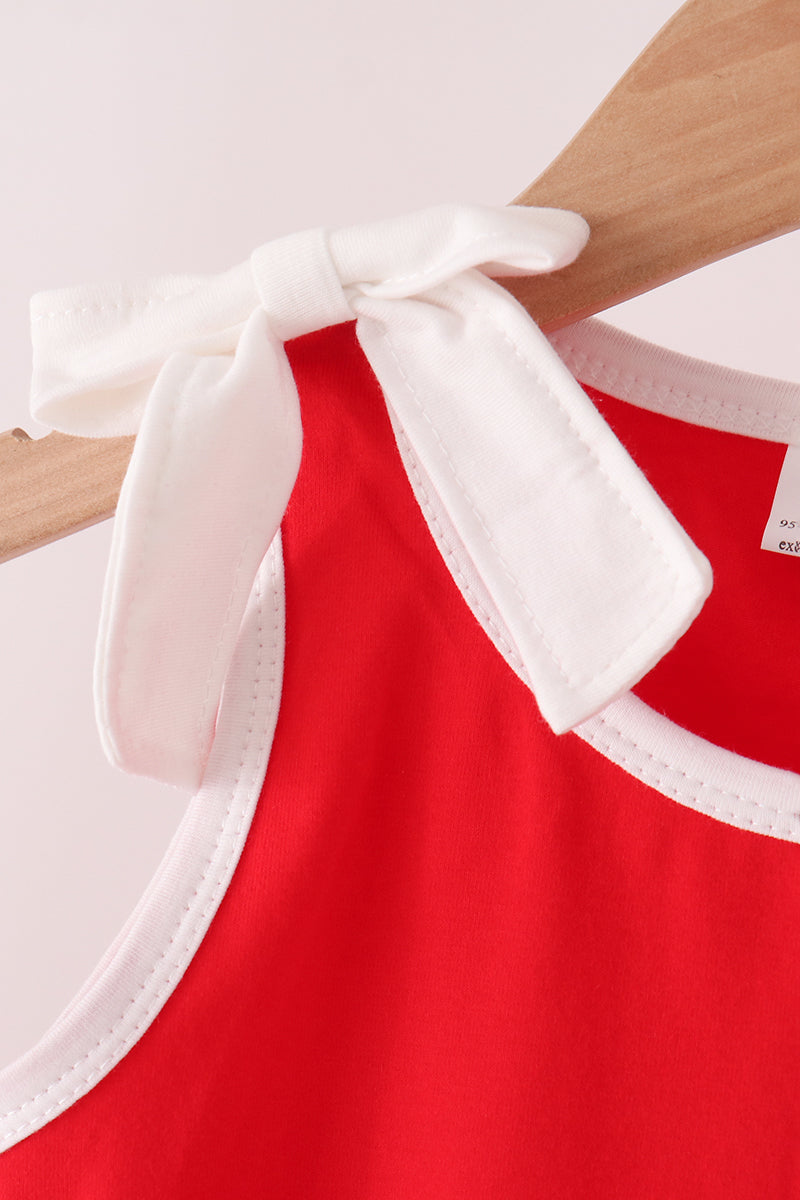 Red active shorts set