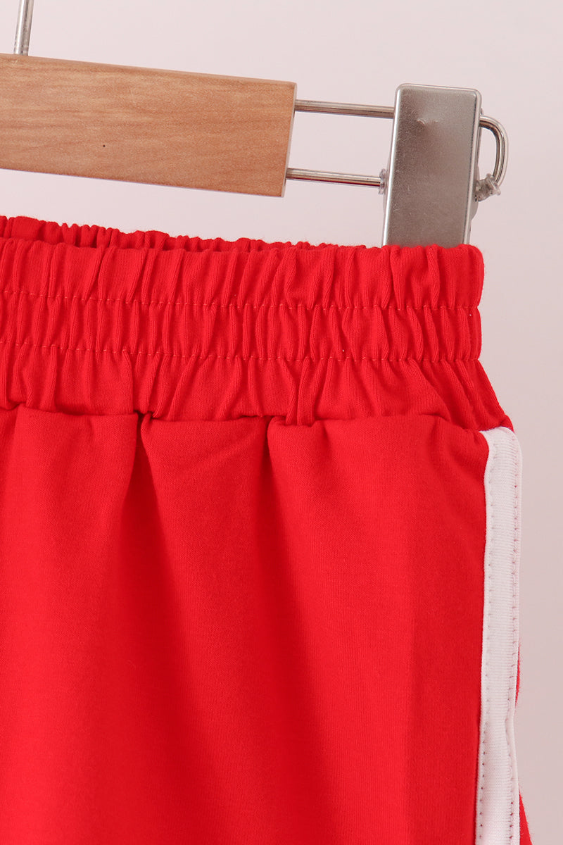 Red active shorts set
