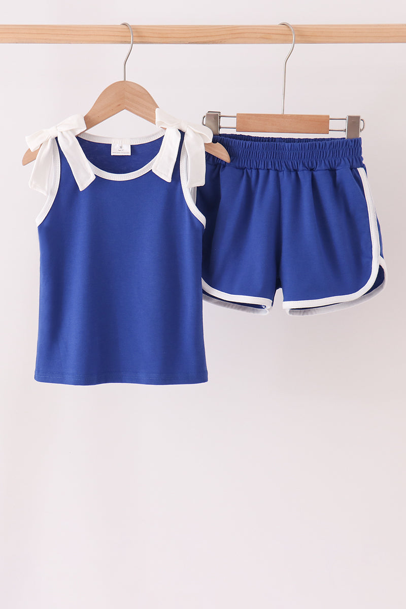 Navy active shorts set