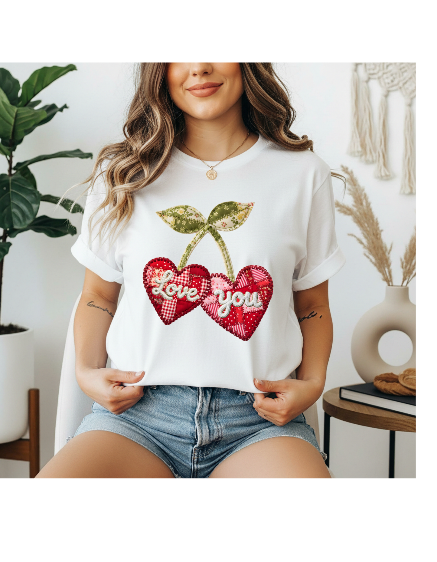 Adult Cherry Love you Valentine Shirt