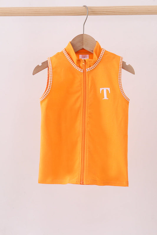 Premium Orange Tennessee embroidery vest