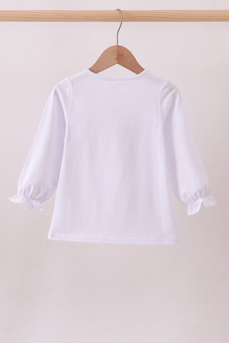 Premium White Tennessee puppy applique top