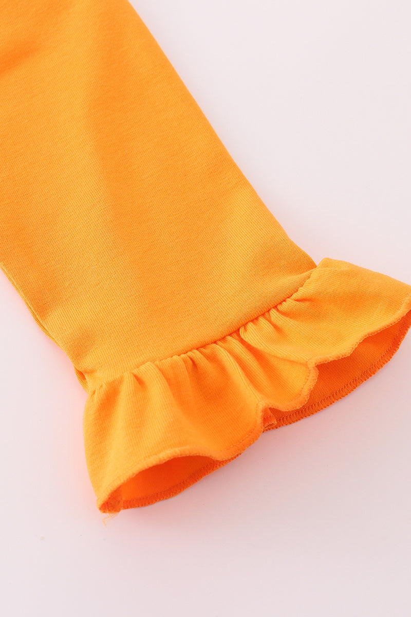 Orange Tennessee go vols applique ruffle pants set