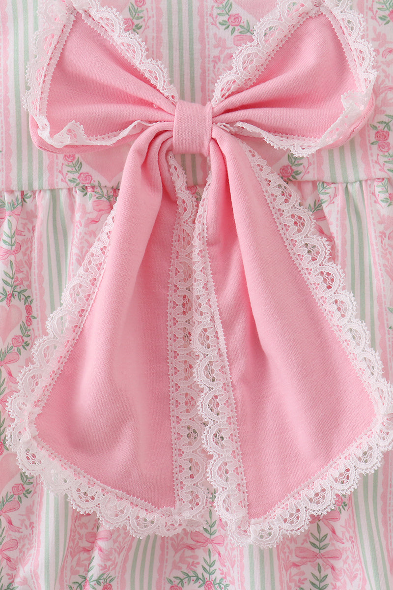Pink bow floral bubble