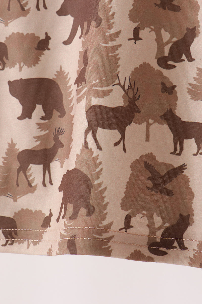 Brown camouflage pocket jogger set