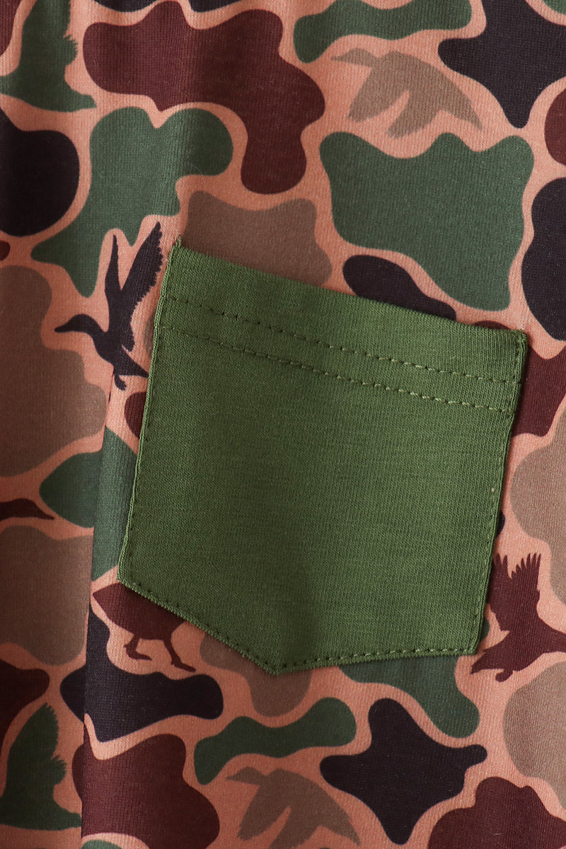 Green camouflage pocket jogger set