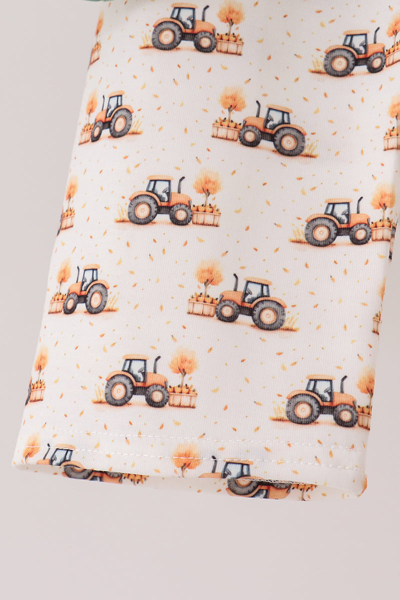 Green farm embroidery pants set