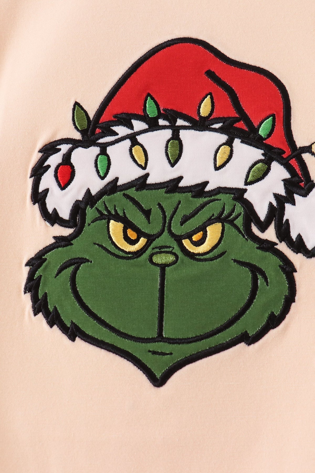 Beige Grinch Applique Top