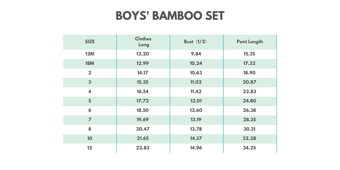 Blue character bamboo pajama set