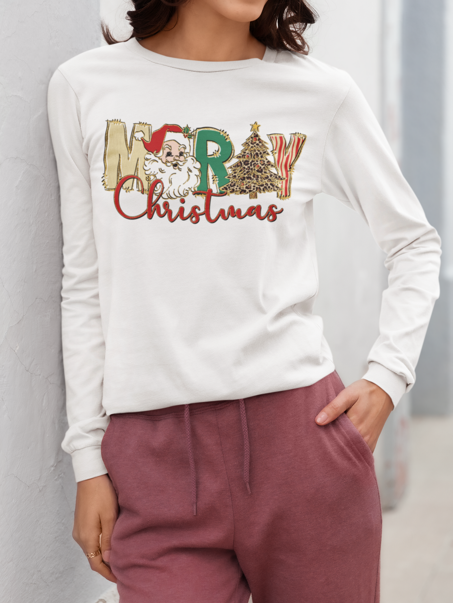 Merry Christmas Long Sleeve Shirt (Adult)
