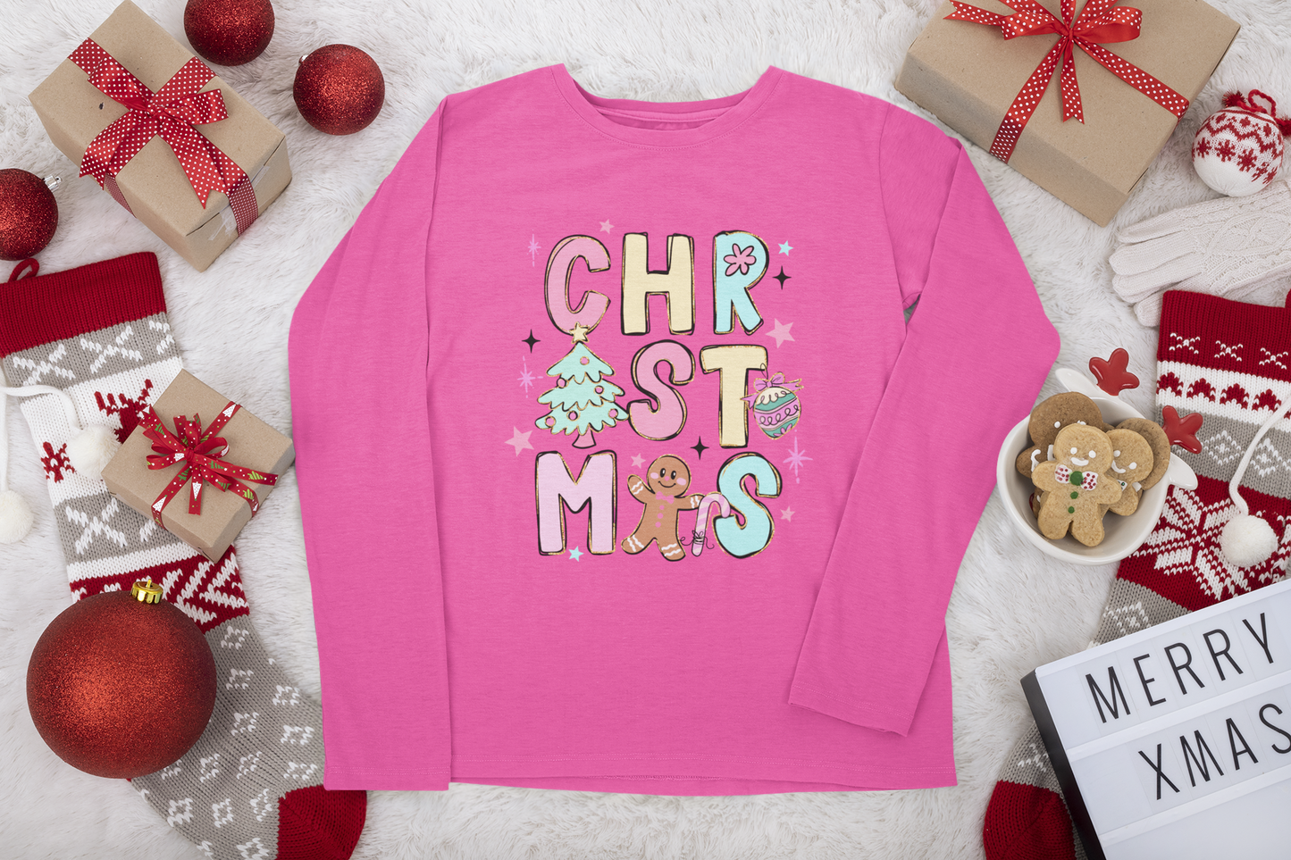 Christmas pastel Long sleeve t-shirt