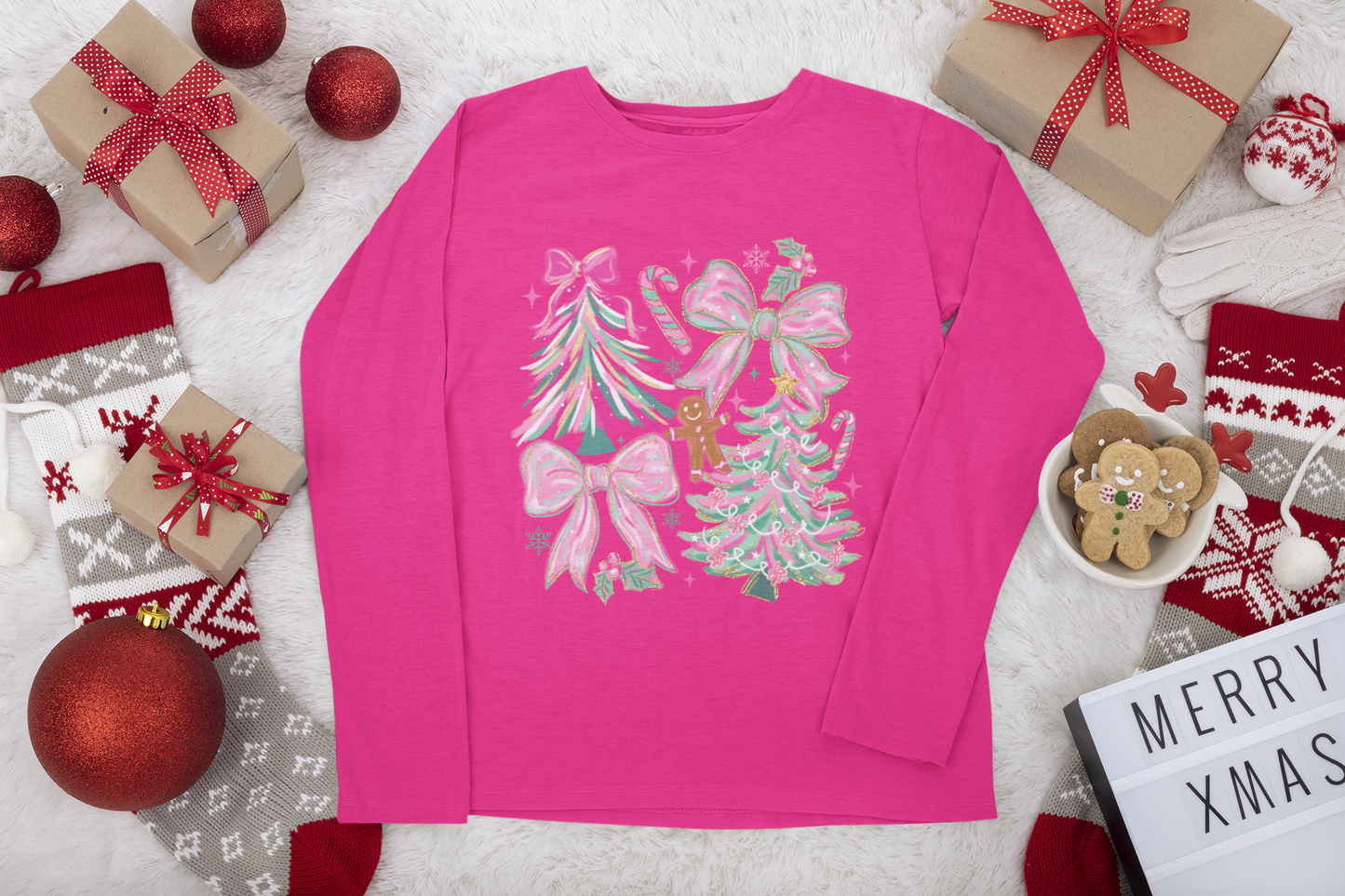 Christmas Coquette Long Sleeve T-shirt