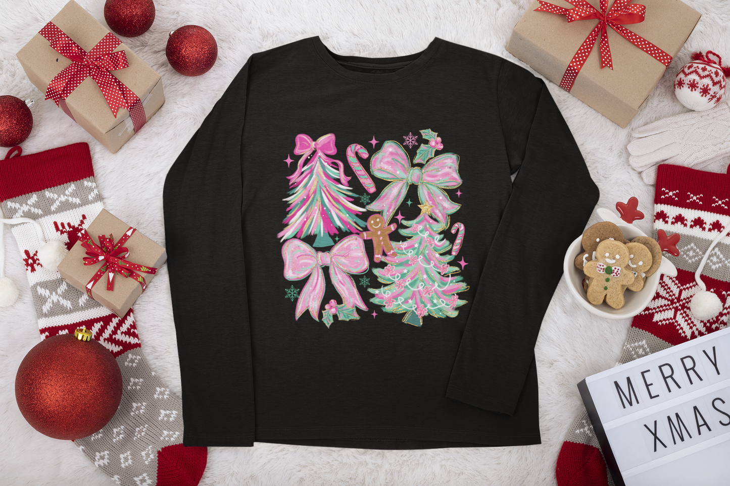 Christmas Coquette Long Sleeve T-shirt